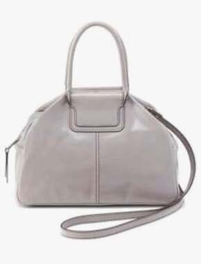 HOBO Sheila Drop Handle Satchel in Light Grey Leather